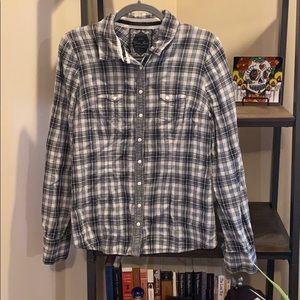 Guess jeans button up plaid shirt